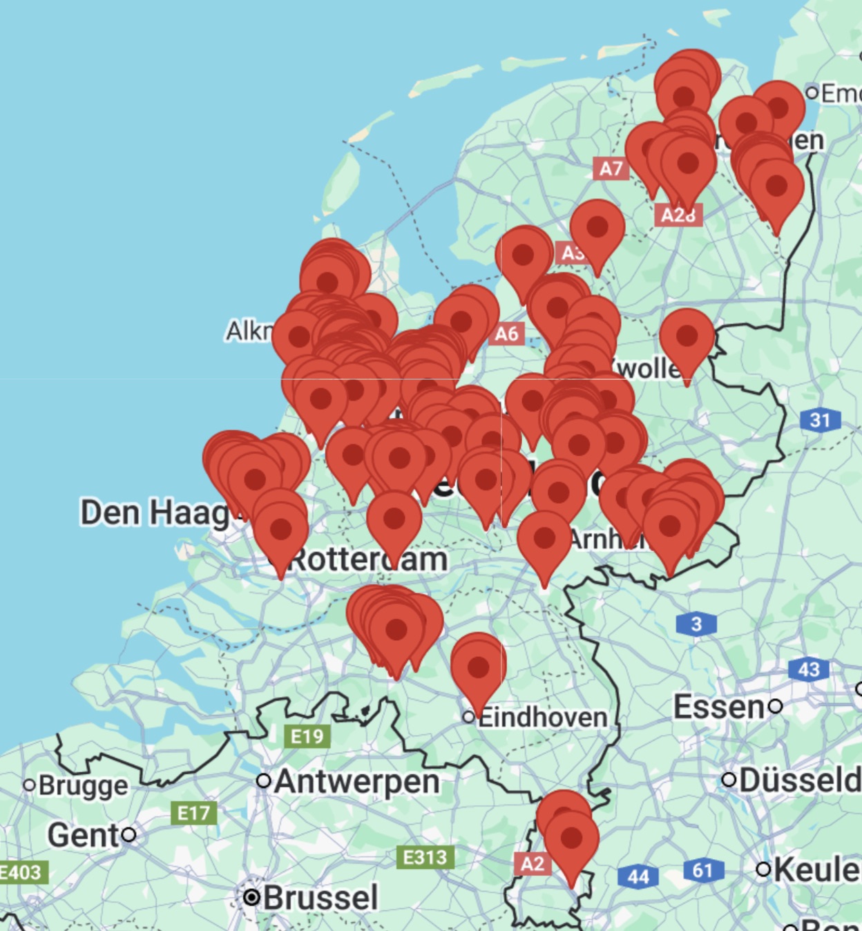 Beschikbare locaties